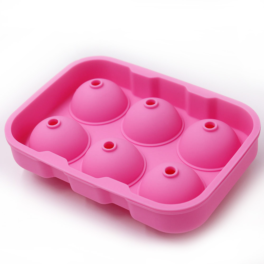 6 Holte Food Grade Ball Shape Silicone Ice Tray Silicone Round Shape