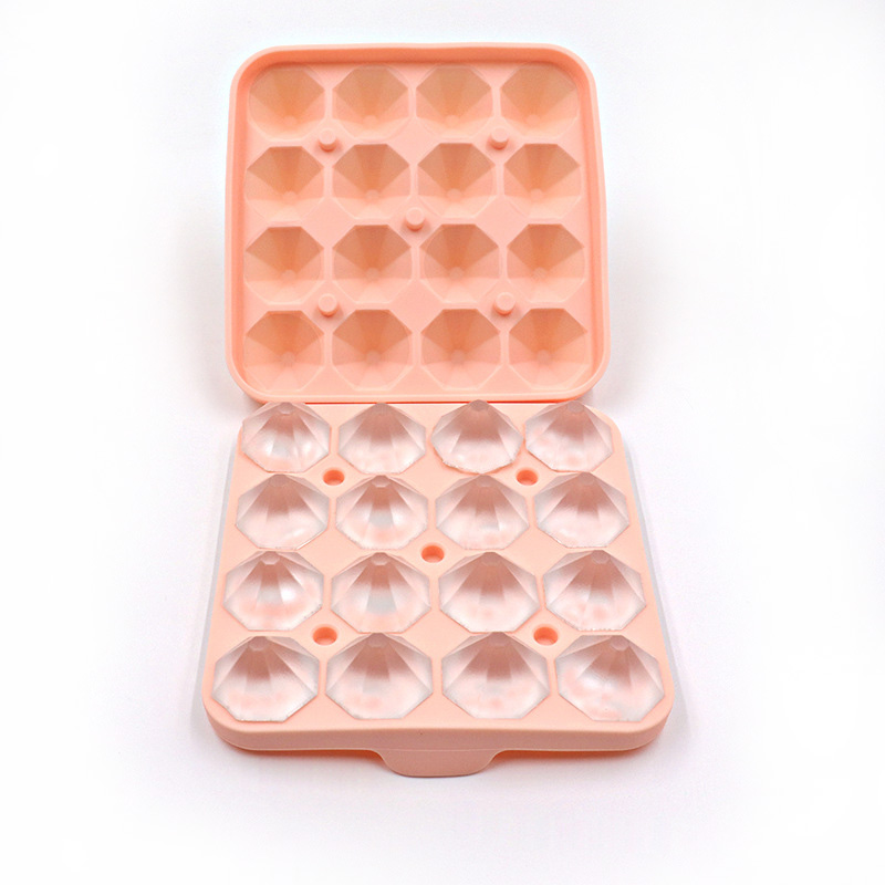 IJsbakje 16 holtes Aangepaste BPA-vrije siliconen mal met deksel