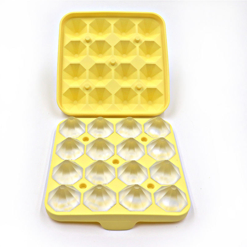 IJsbakje 16 holtes Aangepaste BPA-vrije siliconen mal met deksel
