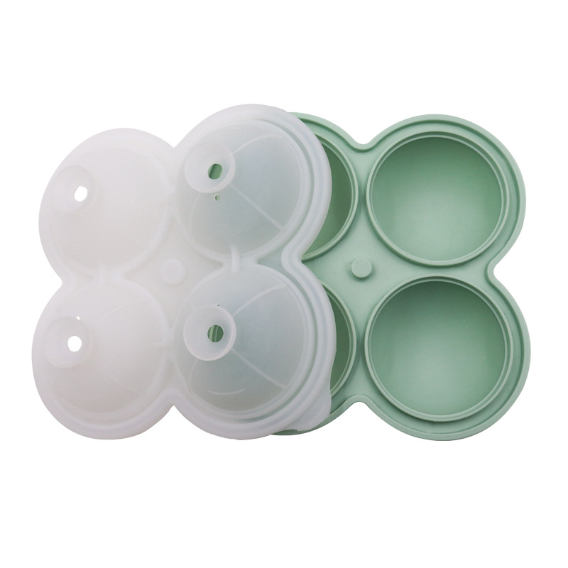 4 holtes Hoge kwaliteit ronde vorm ijsvorm siliconen ijsbakje Whiskey ijsblokjesbal