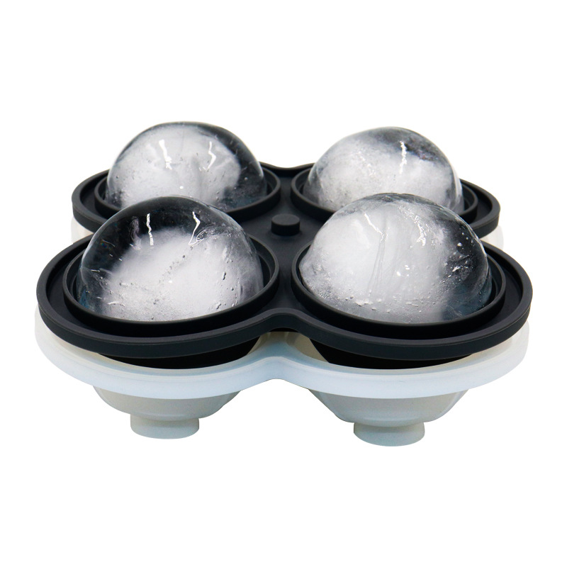 4 holtes Hoge kwaliteit ronde vorm ijsvorm siliconen ijsbakje Whiskey ijsblokjesbal