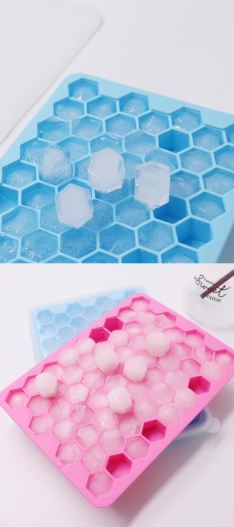 Silicone Ice Cube Maker Logo Aanpasbare Silicone Ice Cube Tray Ice Mold met deksel
