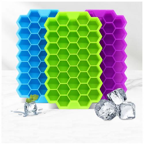 Groothandel siliconen 37-gaats ijsvorm kinderen ijsbakjes met deksel vierkante kubus voor keukenbar accessoires
