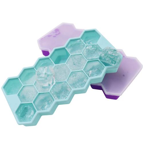 Aangepast ontwerp 17 holte Eco vriendelijke siliconen ijsbakjes Easy Release ijsblokjesvorm
