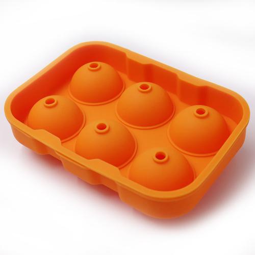 China 6 Holte Food Grade Ball Shape Silicone Ice Tray Silicone Round Shape
