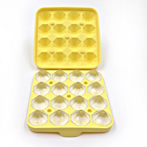 IJsbakje 16 holtes Aangepaste BPA-vrije siliconen mal met deksel
