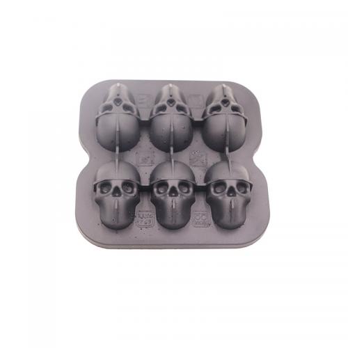Custom Logo Skull Ice Cube Mold Silicone Skull Ice Tray met trechter
