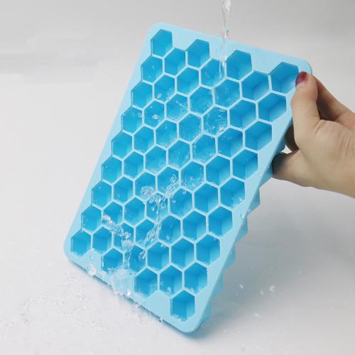 Silicone Ice Cube Maker Logo Aanpasbare Silicone Ice Cube Tray Ice Mold met deksel
